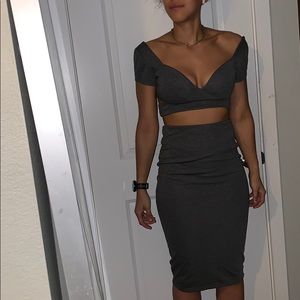 Hot Miami styles crop top and midi skirt